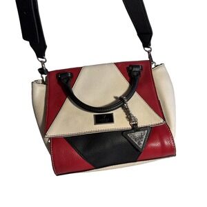 Purse Crossbody Guess Small Red White Black Colorblock Satchel Charm